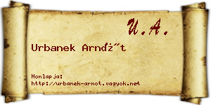Urbanek Arnót névjegykártya